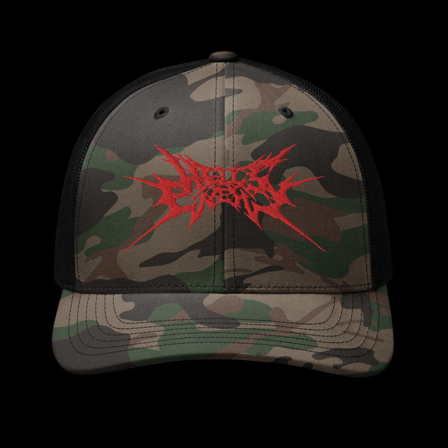 Camo Trucker Hat [New Logo - Red]