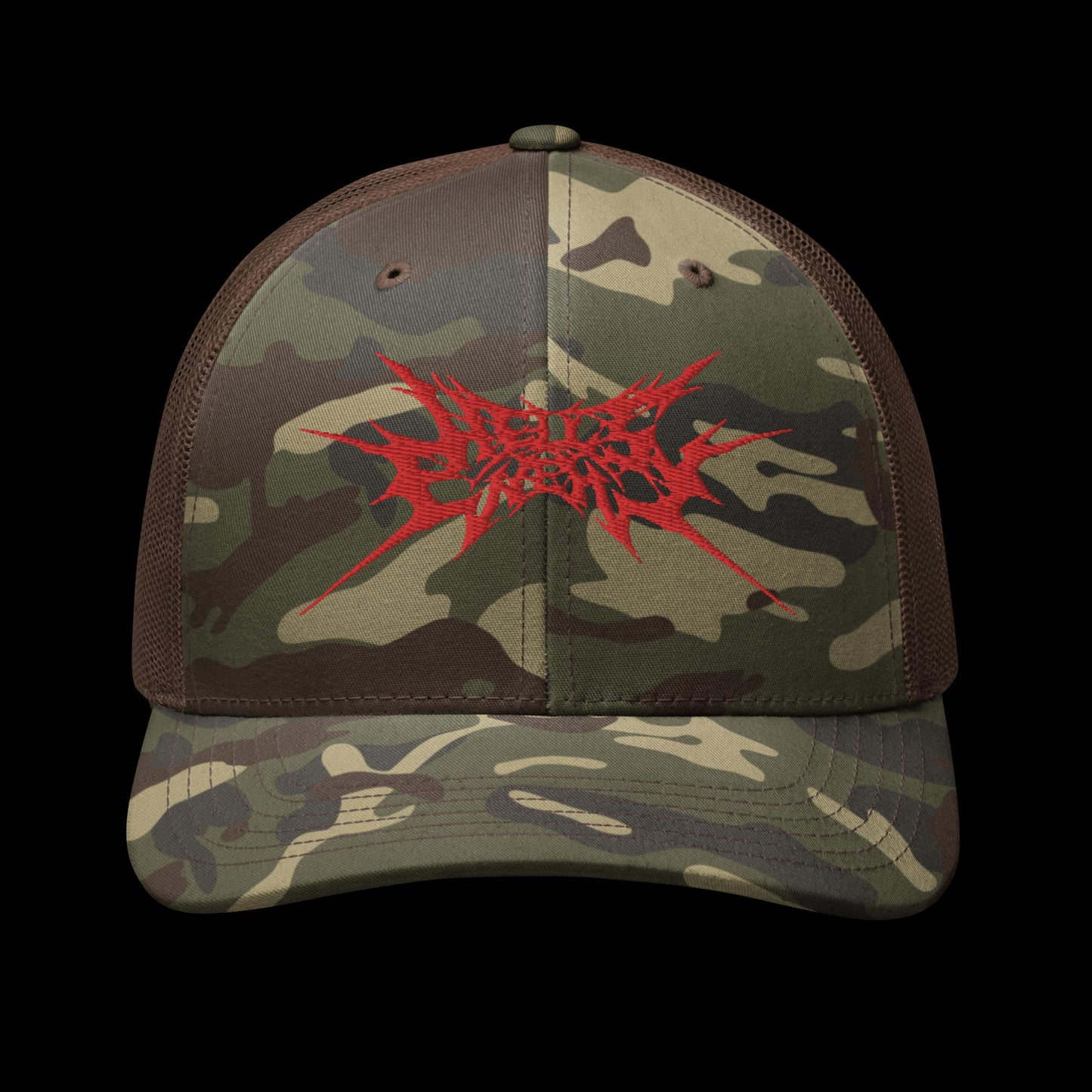 Camo Trucker Hat [New Logo - Red]