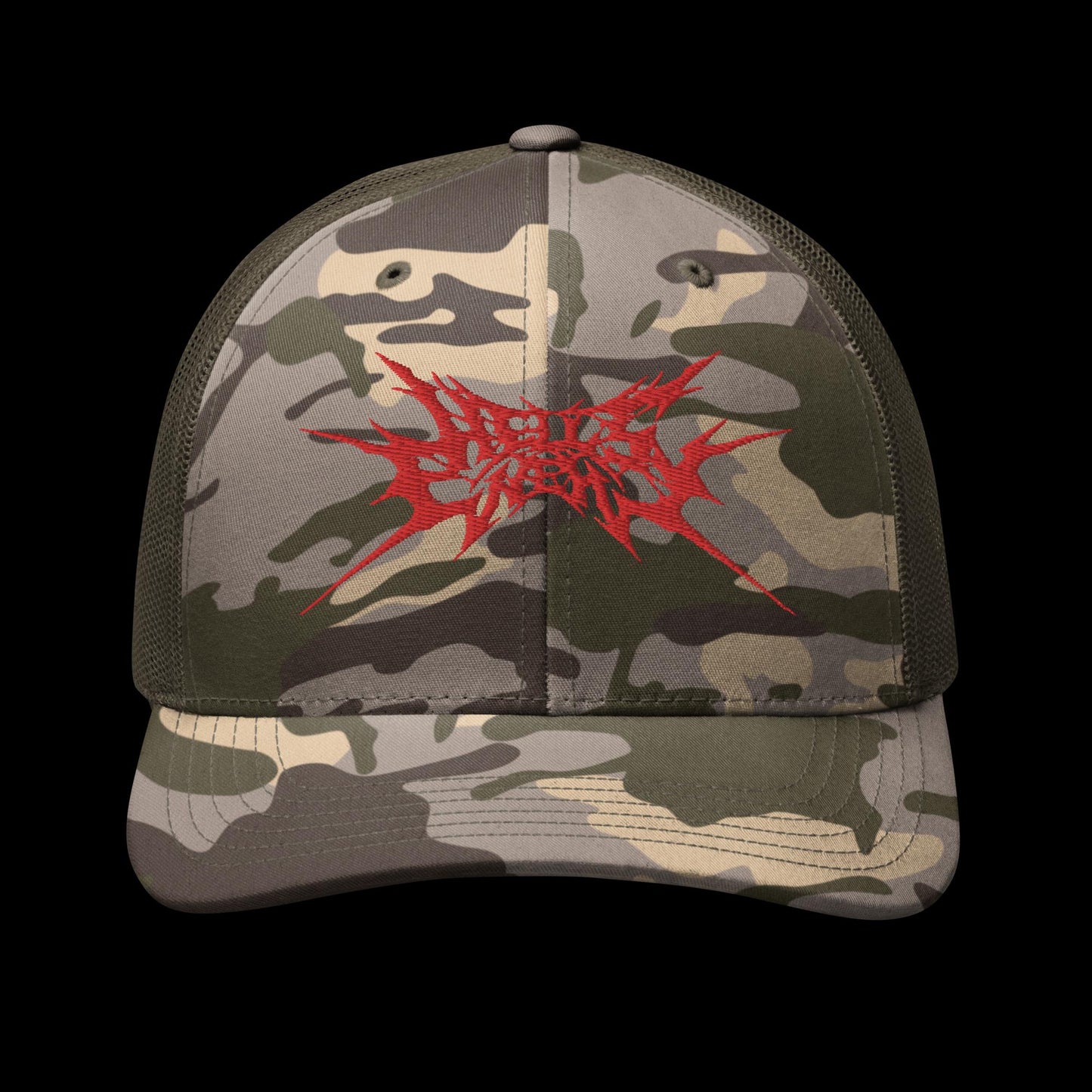 Camo Trucker Hat [New Logo - Red]